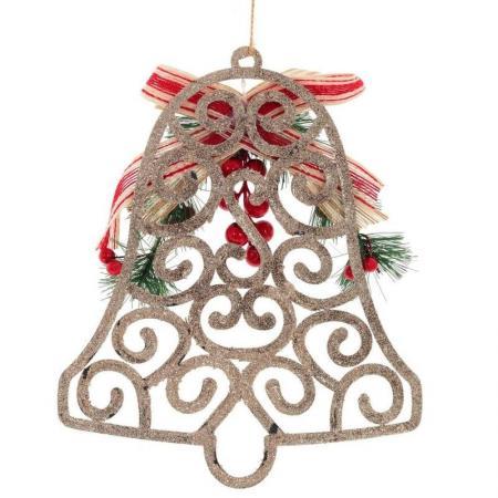 Новогоднее украшение Remeco Collection Колокольчик пластик золотистой (высота 27 см)